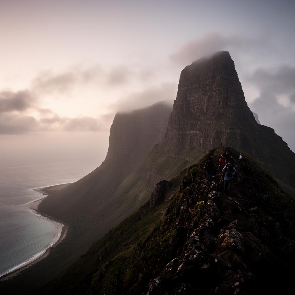 The Dawn Ascent of Le Morne