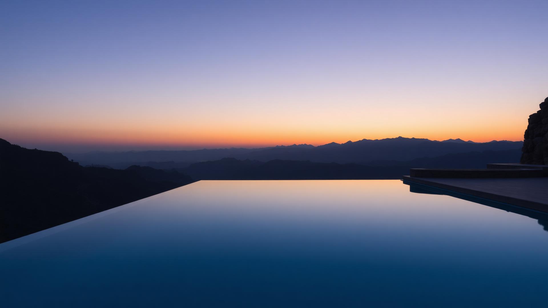 Reflection pool at twilight