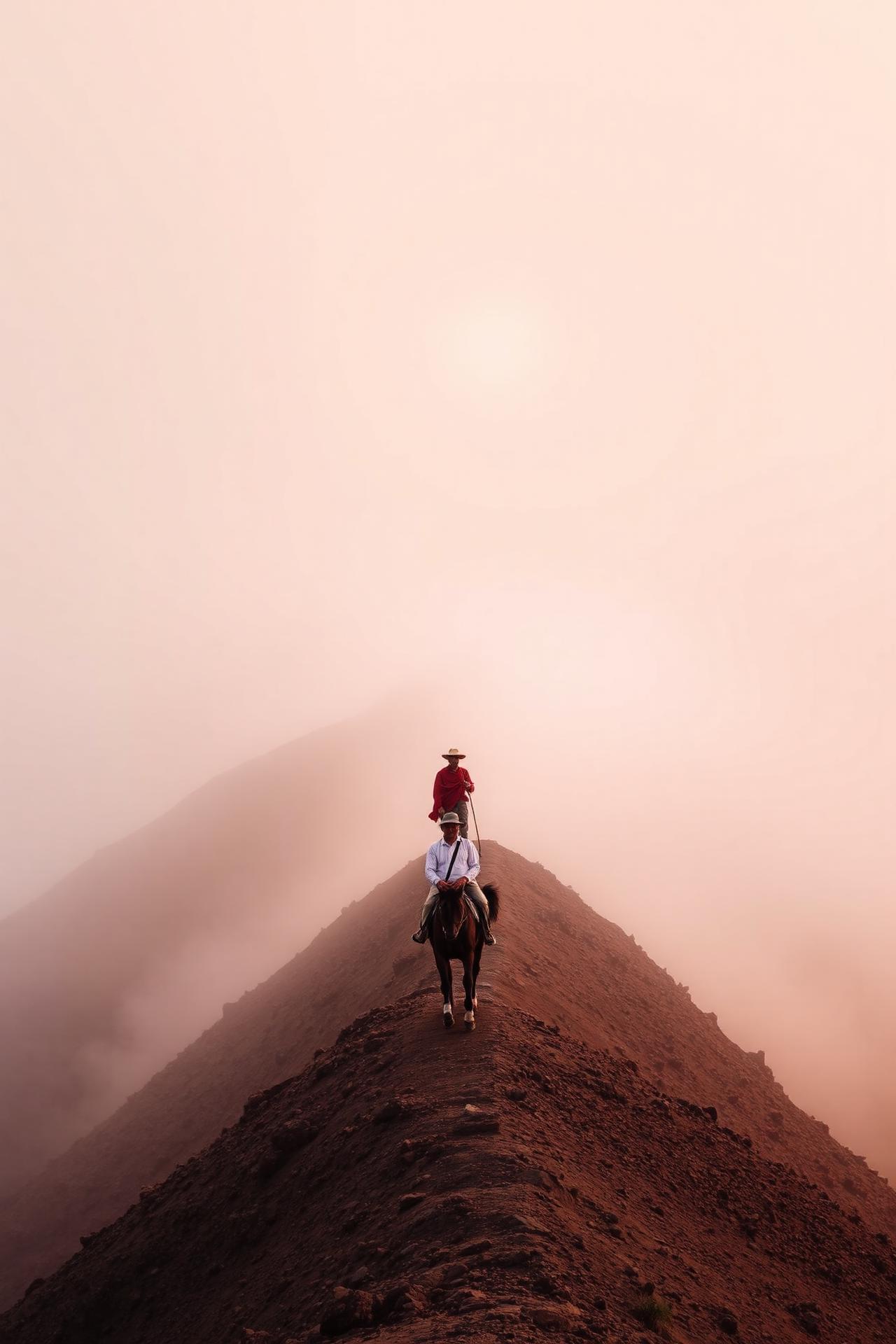 Berber muleteer ascending ridge