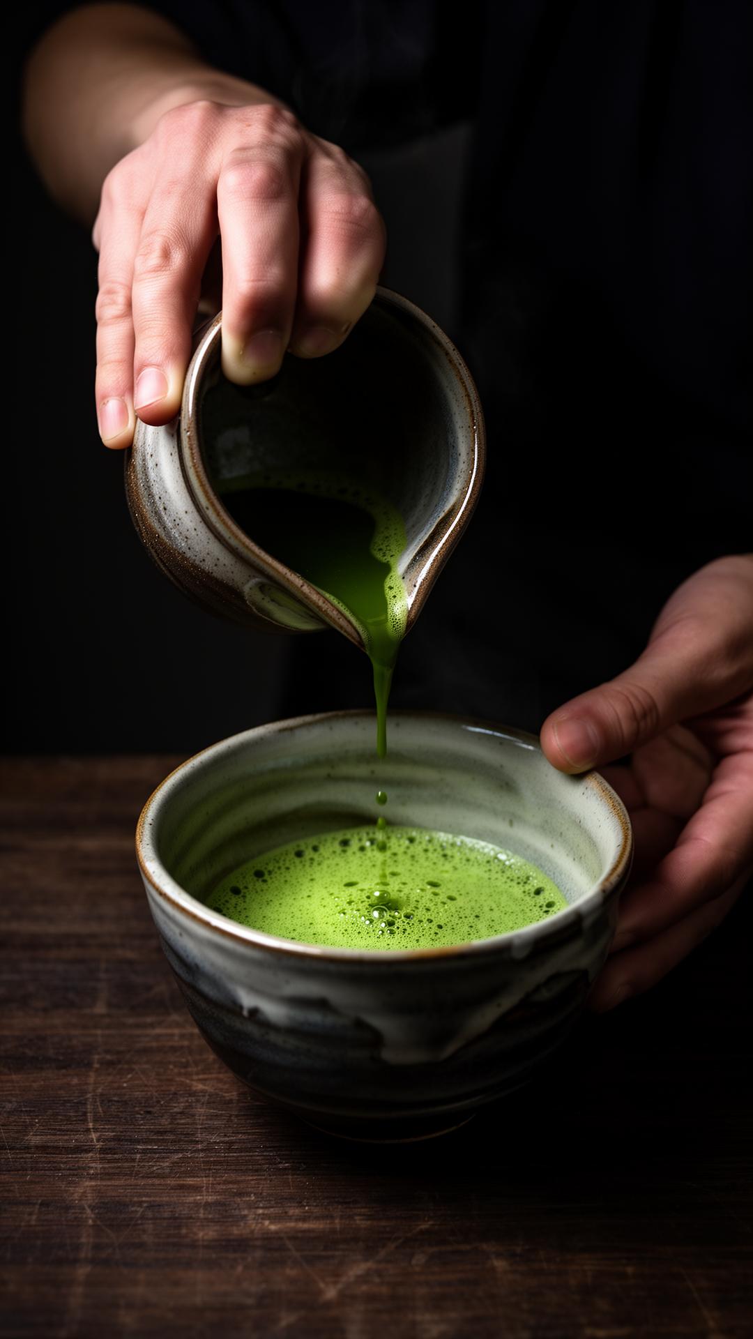 Matcha being poured
