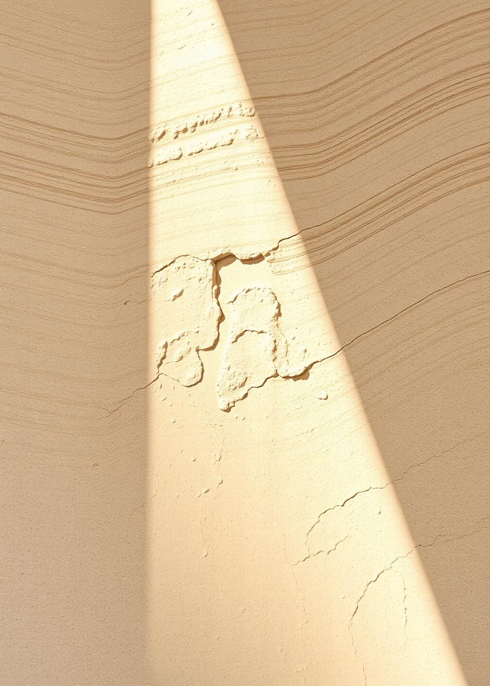 Light falling across raw stone