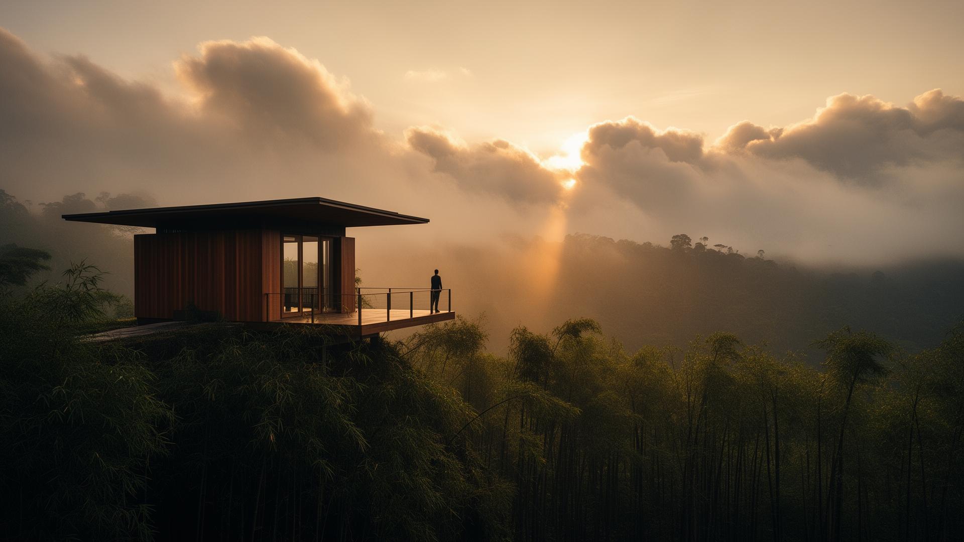Dawn light over a remote sanctuary ridge